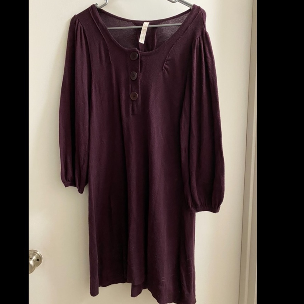 Maroon Long Sleeve Dress